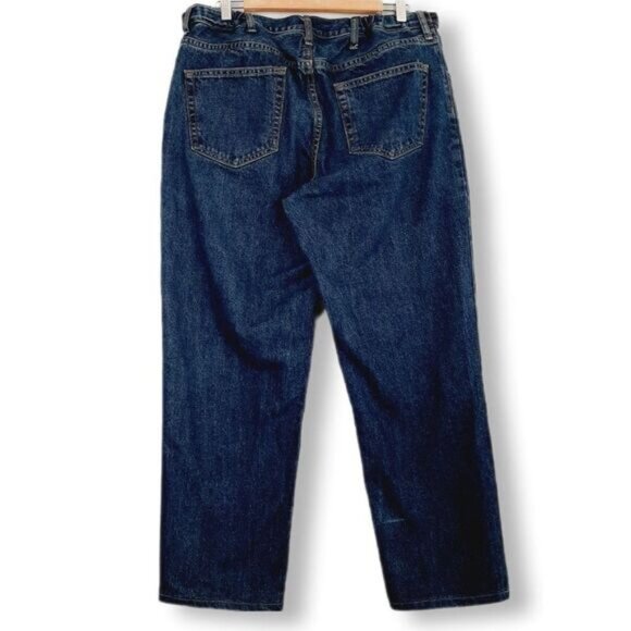 LANDS' END | Traditional Fit Comfort Waist Blue Jeans Men's Sz 36 Flawed - Picture 2 of 10